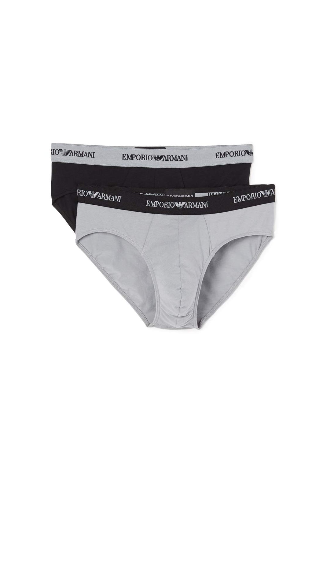 Emporio Armani Underwear Essential Core Logoband 2-Pack Brief S Nero/Grigio, S Nero/Grigio