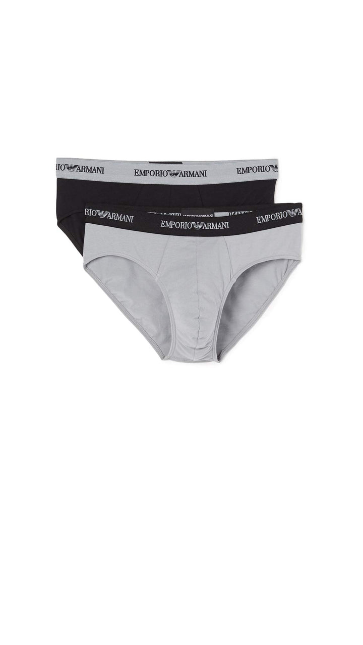 Emporio Armani Underwear Essential Core Logoband 2-Pack Brief S Nero/Grigio, S Nero/Grigio