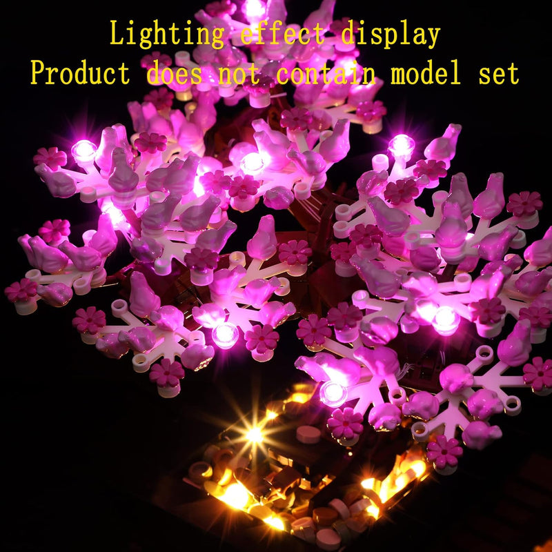 GEAMENT LED Licht-Set (Pink) Kompatibel mit Lego Bonsai Baum (Bonsai Tree) - Beleuchtungsset für Cre