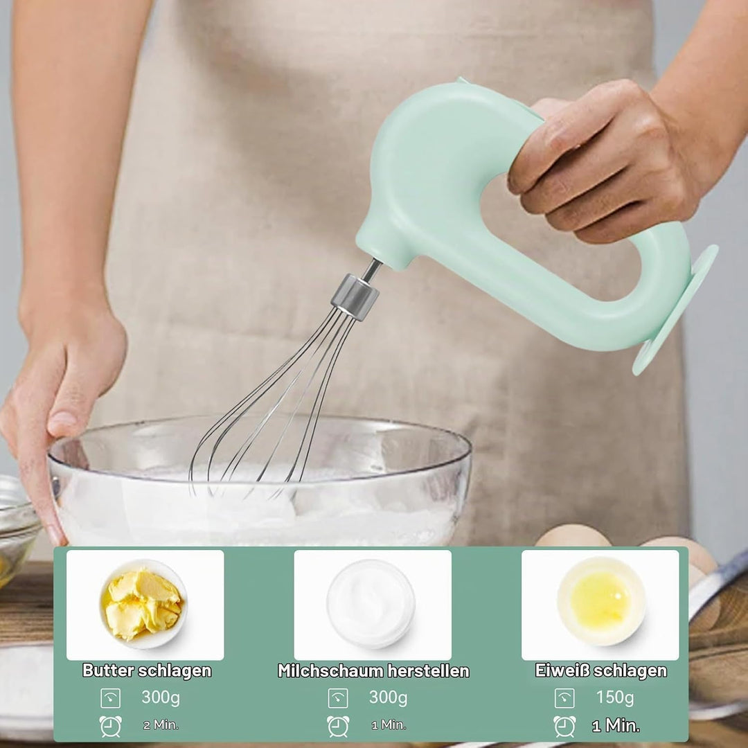 Handmixer, Kabelloser Elektrischer Mini-Eierschläger Handrührgerät Mit 4 Geschwindigkeitsstufen USB