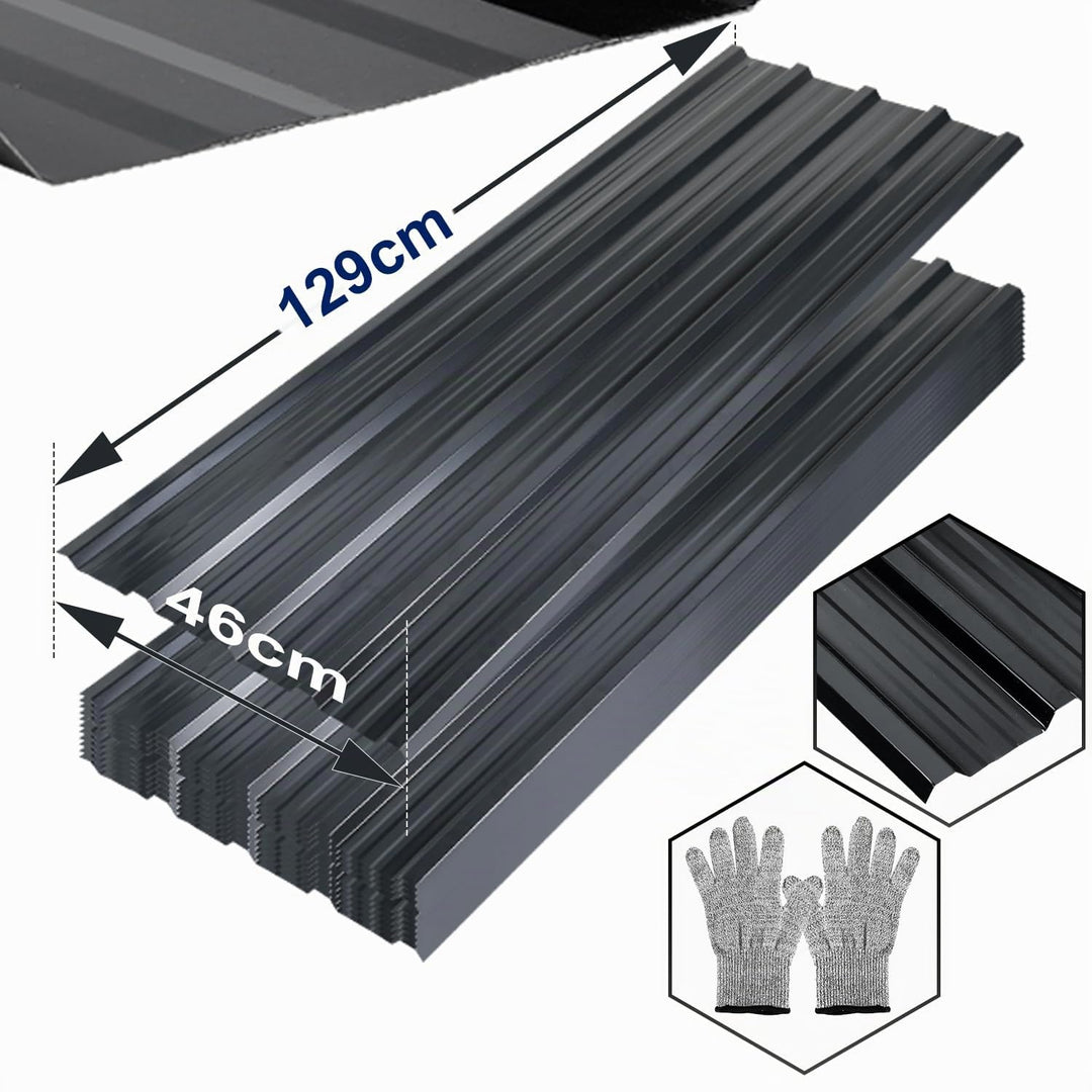 Daromigo Trapezblech 12 Stück, Trapezblech Profilblech 129cm x 46cm ca. 7 m², Wellblechplatten für D
