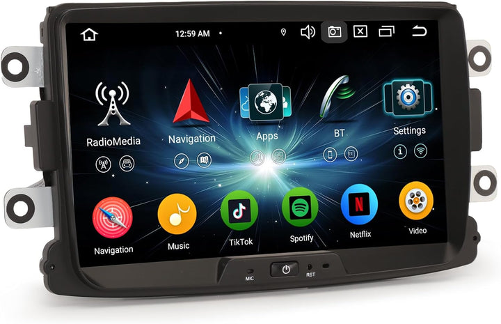 8-Kern Android 14 DAB+ Autoradio 8 Zoll Für Dacia Sandero Logan Lodgy Duster Dokker mit Navigation G