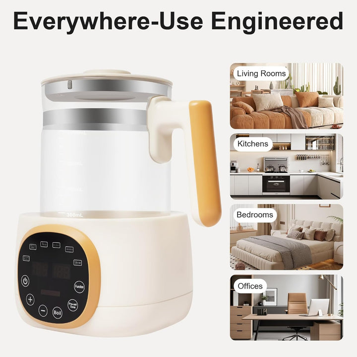 1,3L Flaschenzubereiter für Baby-Flaschenwärmer, Glas Wasserkocher 72 Stunden Thermostat Flaschenvor