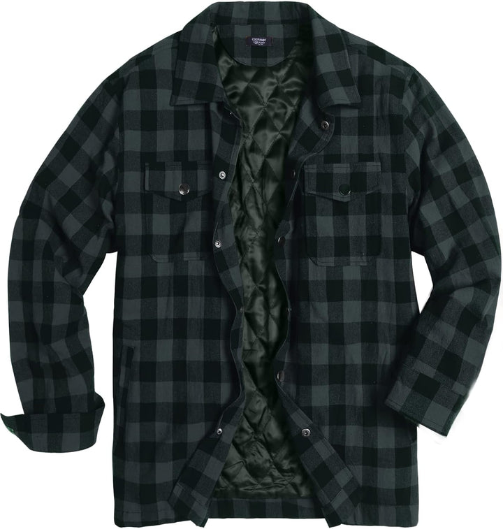 COOFANDY Herren Hemd Flanellhemd Kariert Gefüttert Holzfällerhemd Langarm Casual Button Down Winter
