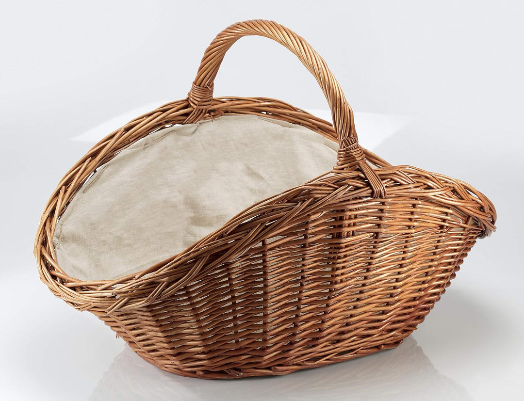 Weiden-Jute Holzkorb oval