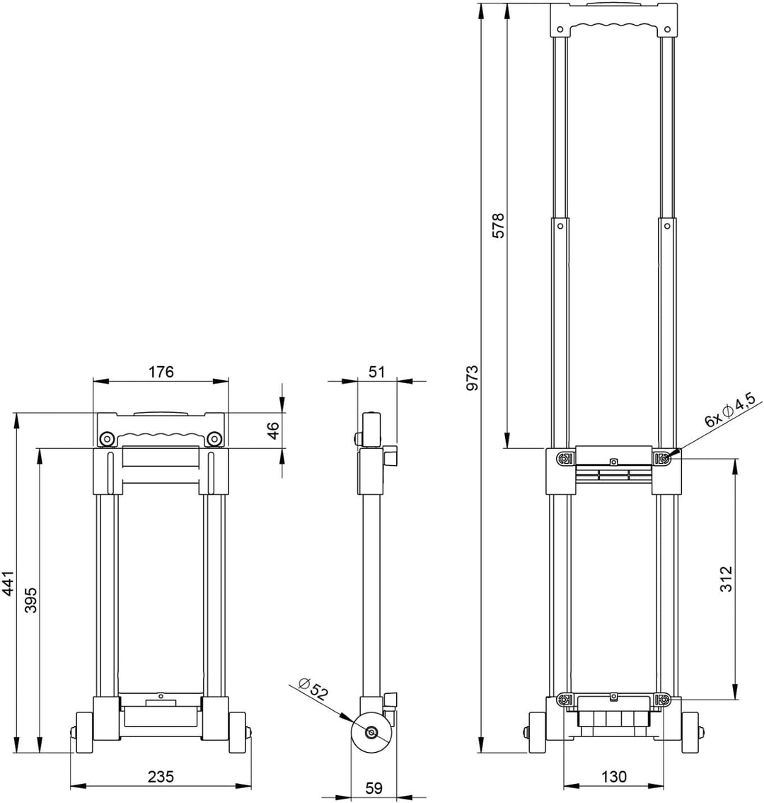 Adam Hall 3472 Trolley 2 Auszüge Abnehmbar