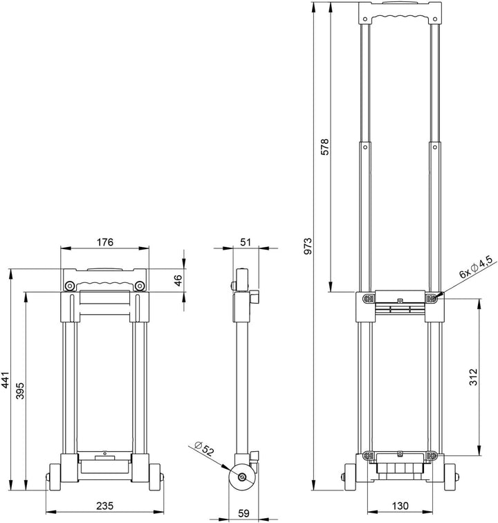 Adam Hall 3472 Trolley 2 Auszüge Abnehmbar
