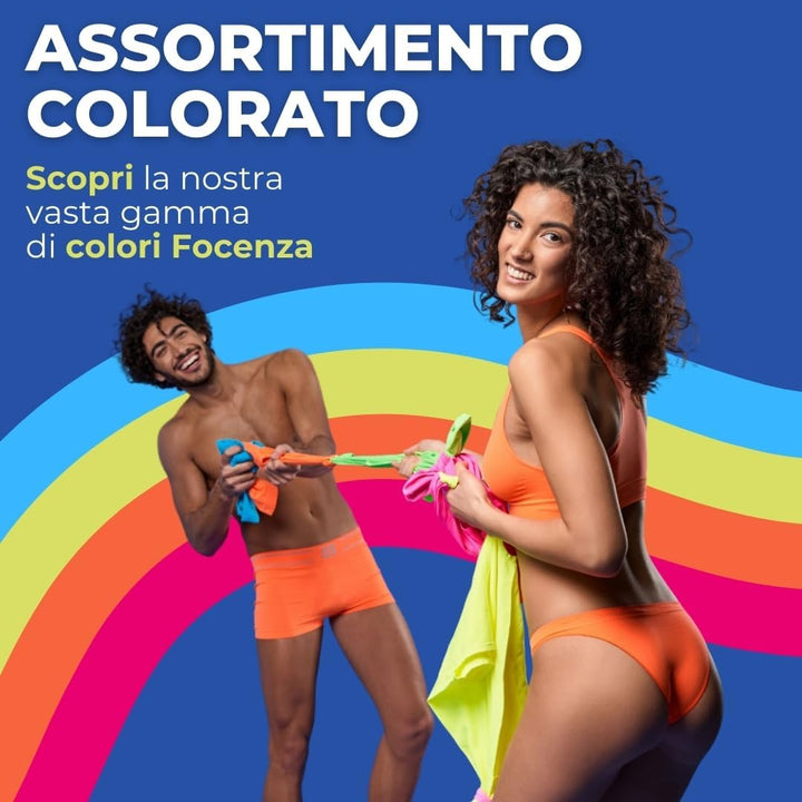 FOCENZA Sport-BH Top Gym Damen, Nahtlose Technologie, Made in Italy S-M Fluo Green – Fluo Orange – T