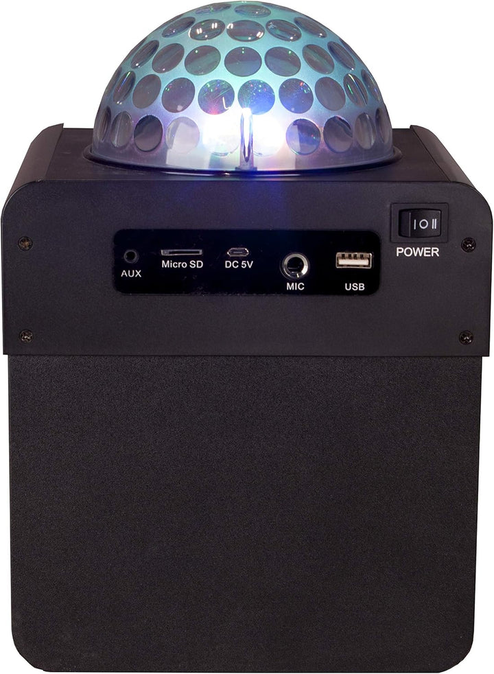 N-Gear DISCO410 Karaoke & Party Bluetooth Lautsprecher mit Discokugel, Mikrofon & Powerbank-Funktion
