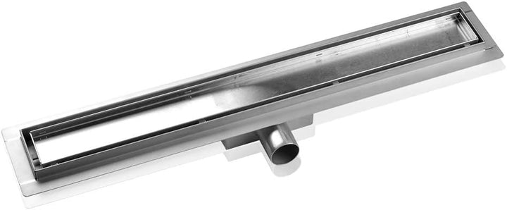 Duschrinne, 50cm,2 in 1,Siphon mit Geruchsstop und Haarsieb | Randablauf Befliesbar Edelstahl Ablauf