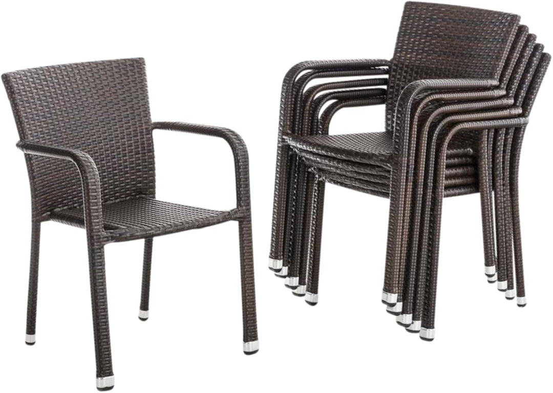 CLP Polyrattan-Gartenstühle Leonie I Pflegeleichte Outdoor-Stapelstühle I Wetterbeständige Gartenstü