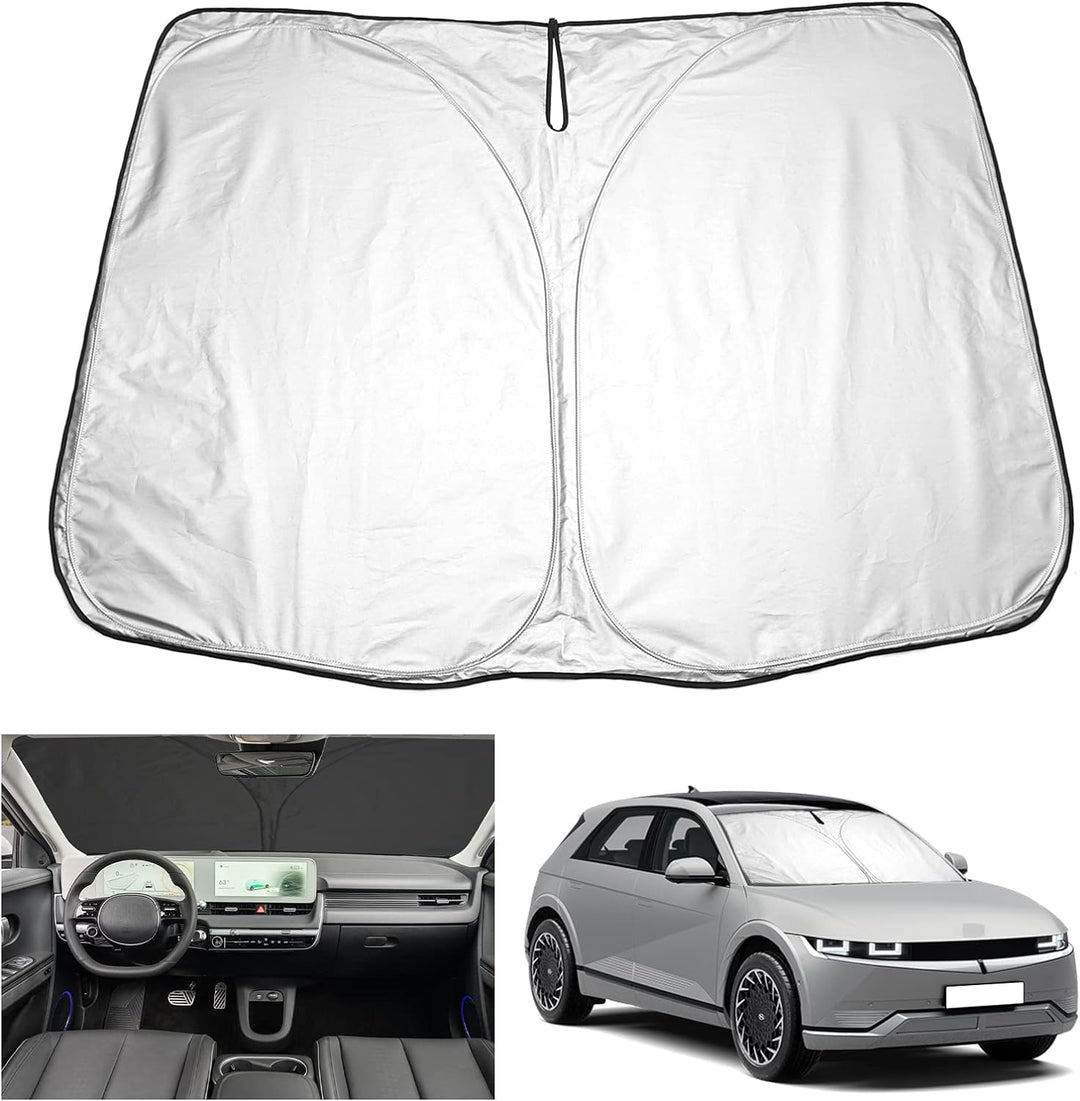 YEE PIN Sonnenschirm Auto kompatibel mit Hyundai Ioniq 5 2022，Faltbare Auto Sonnenschutz Frontscheib