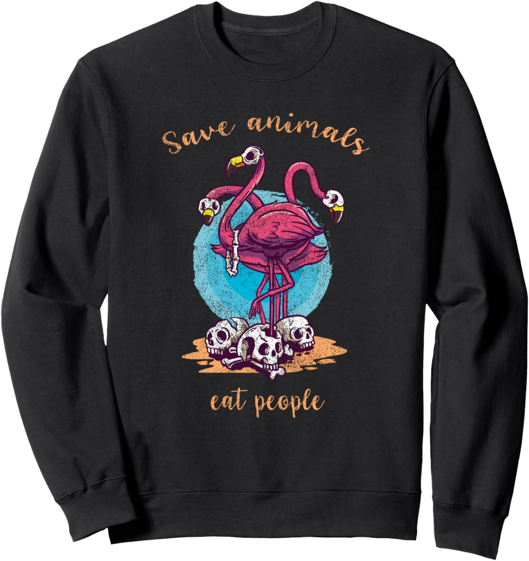 Save Animals Eat People - Vegan Aktivist Vegetarier Flamingo Sweatshirt