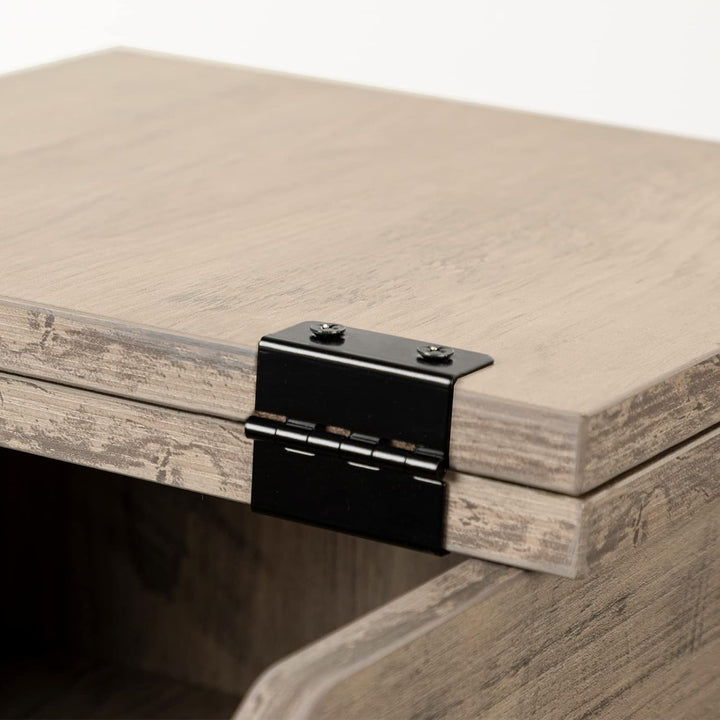 HOOBRO Beistelltisch, Flip-Top Sofatisch mit Ladestation und Ablagefläche, Schmaler Nachttisch für k