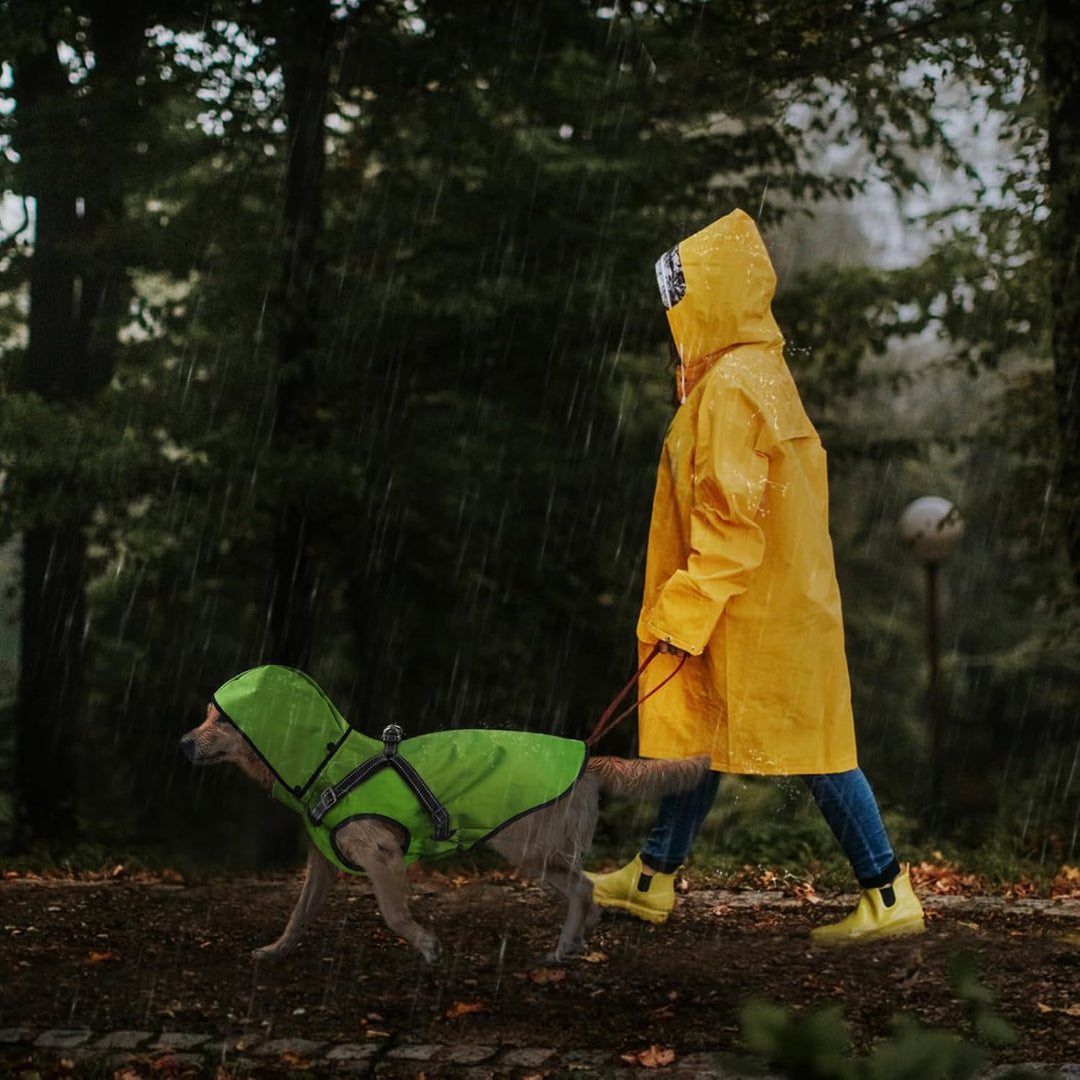 Mosucoirl Hunde Regenmantel Wasserdichter Hunde Kapuzenpullover Reflektierender Hunde Regenmantel mi
