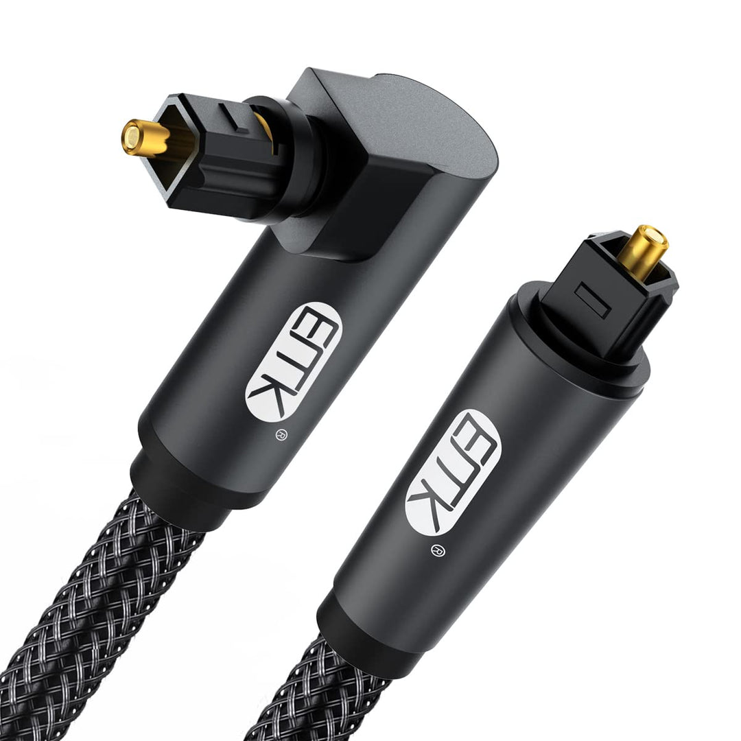 EMK】90° Optisches Kabel Toslink mit 360° drehbarem Stecker - Digitales Audio Kabel - 1.5m - Kompatib