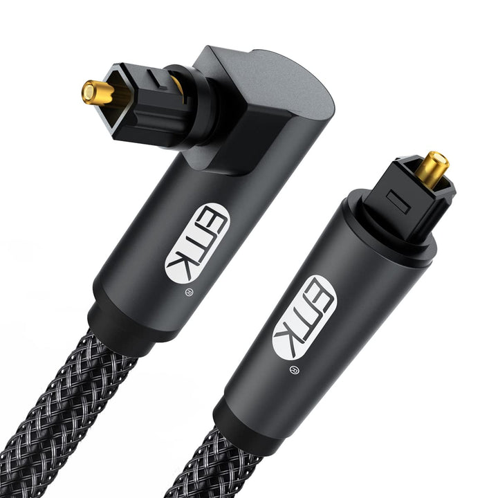 EMK】90° Optisches Kabel Toslink mit 360° drehbarem Stecker - Digitales Audio Kabel - 1.5m - Kompatib