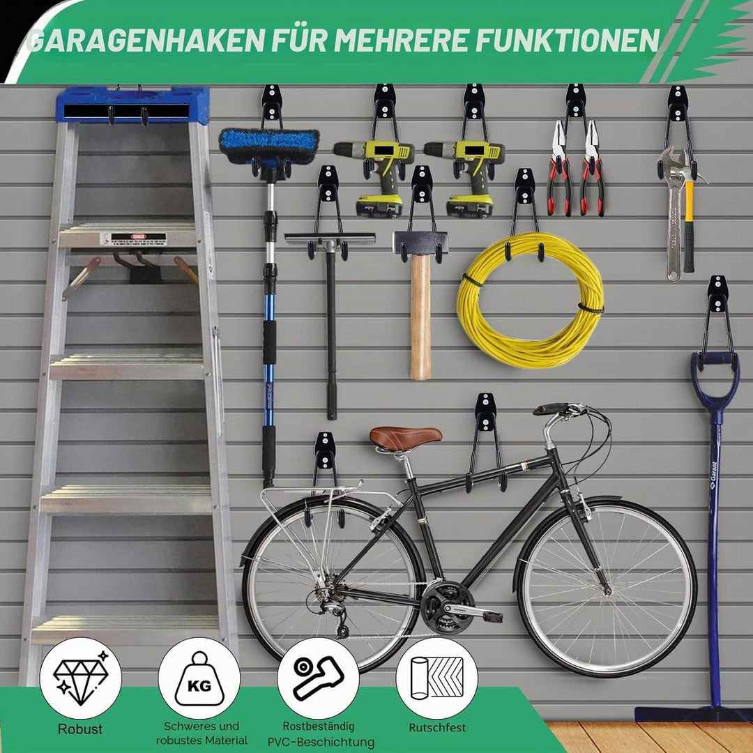 Fippy 4 Stück Wandhaken Garage Schwerlast Garagenhaken Wandhaken Gummiert Garagenhaken Garage Wand H