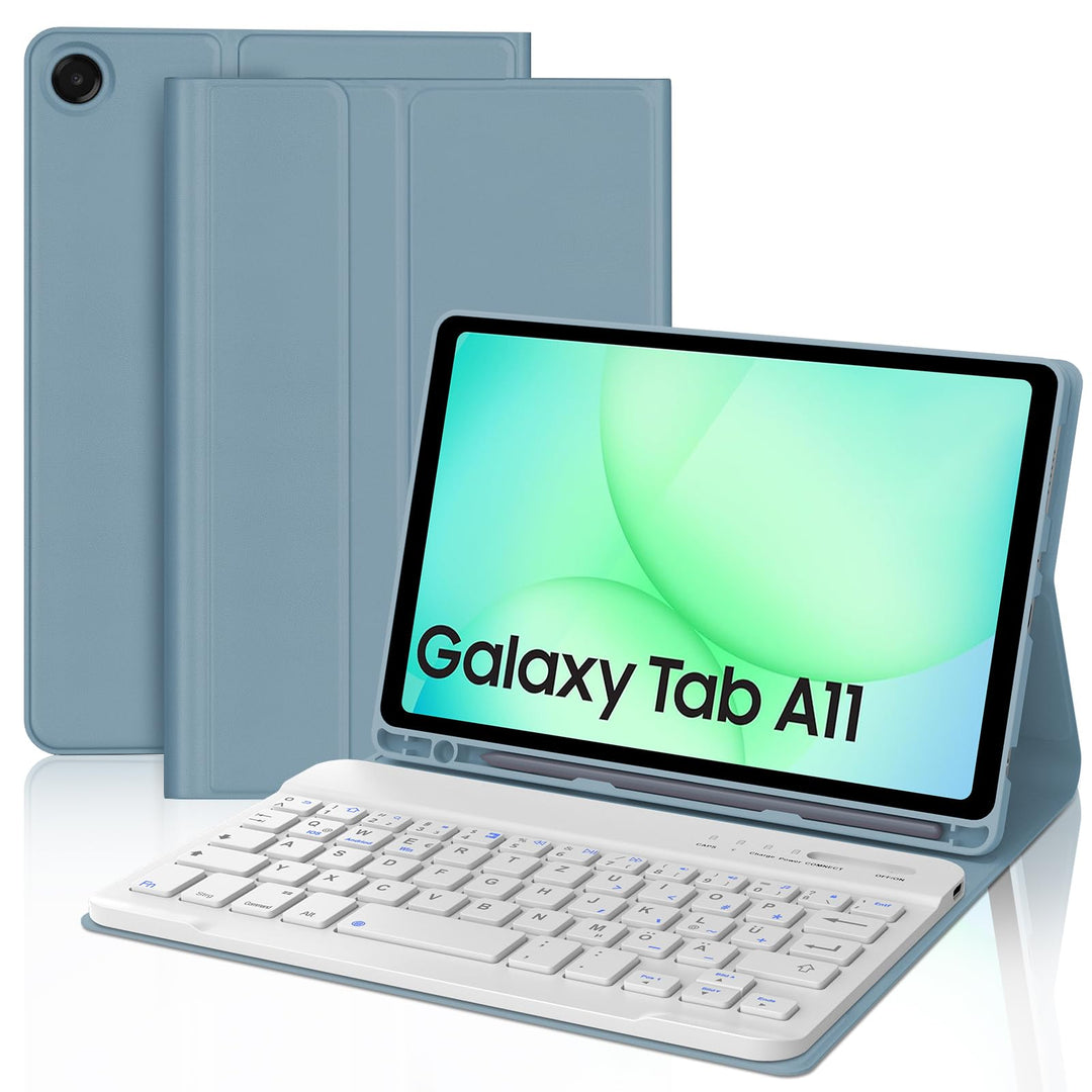 Tastatur für Samsung Galaxy Tab A11 8.7 Zoll 2025/A9 2023, Hülle mit Tastatur für Samsung Tab A11 Ma