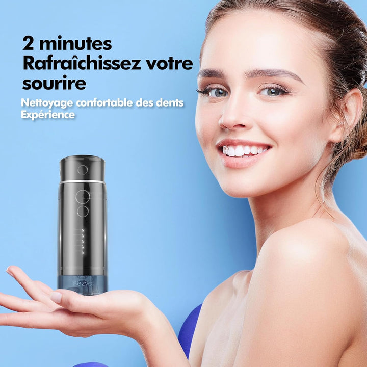 Reise Munddusche Kabellos Zahnreinigung: Oral Irrigator mit 5 Modi, 180ML Wassertank IPX7 Wasserdich
