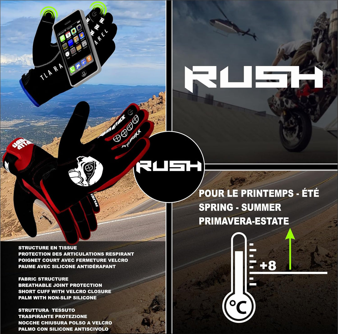TLA Motocross Handschuhe Enduro Rush - Crosshandschuhe, Motocross Enduro Handschuhe BMX, Quad, Motar