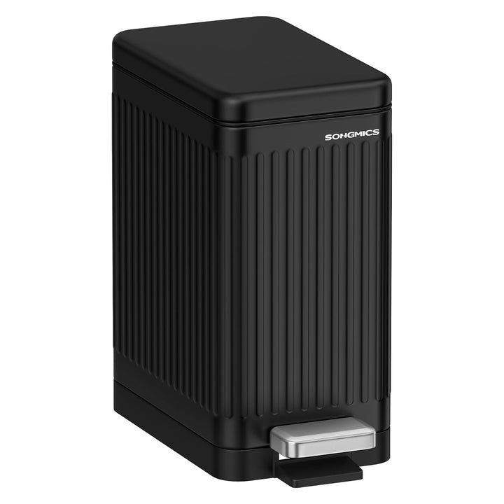 SONGMICS Kosmetikeimer, 10 Liter, Mülleimer Bad, mit Deckel, Tretmülleimer, Abfalleimer klein, schma