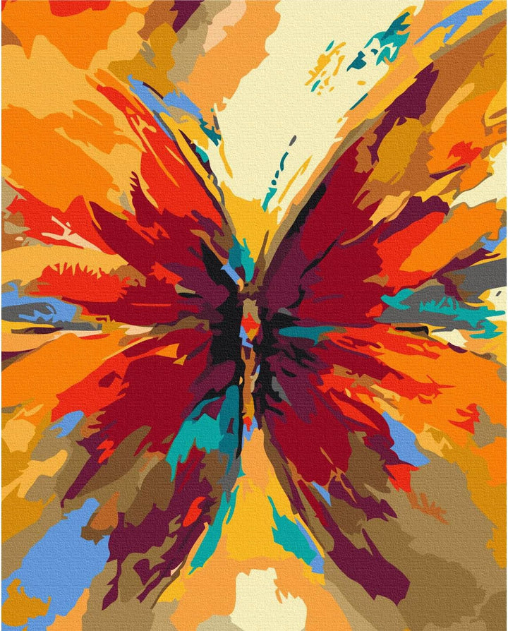 murando - Malen nach Zahlen bunte Schmetterlinge Tiere Butterfly Abstrakt 40x60 cm Malset mit Holzra
