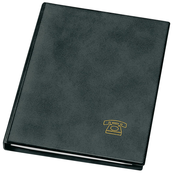VELOFLEX 5158180 - Telefonringbuch DIN A5, Adressbuch, Telefonbuch, Weichfolie in Leder-Optik, mit R