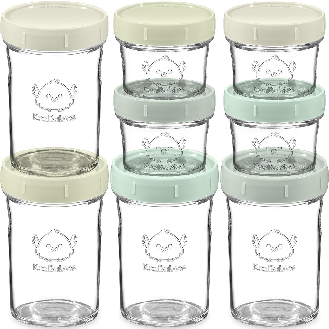 8-Pack Babybrei Einfrieren Behälter Glas - Beikost Baby Zubehör, Mikrowellen Babybrei Behälter, Leck