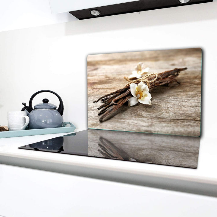 TMK | Herdabdeckplatte 80x52 cm 1-teilig Ceranfeldabdeckung Induktion Herdschutz Spritzschutz Glaspl