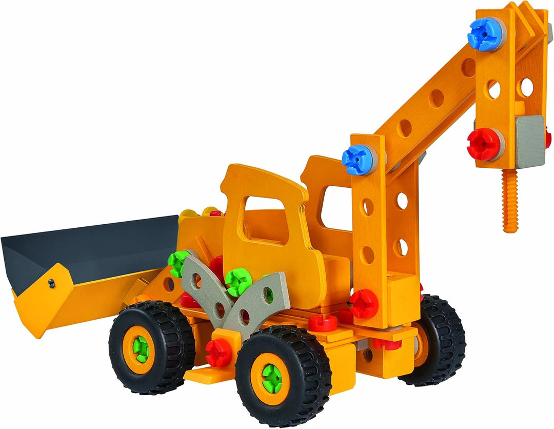 Eichhorn 109325105 - Bob der Baumeister - Constructor Bagger Baggi/Scoop, 142 teilig, FSC 100%, Made
