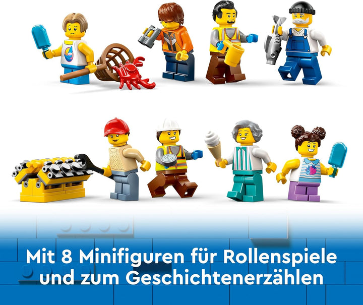 LEGO City Hafen mit Frachtschiff, Bauspielzeug für Jungen und Mädchen ab 8 Jahren, Geschenkidee für