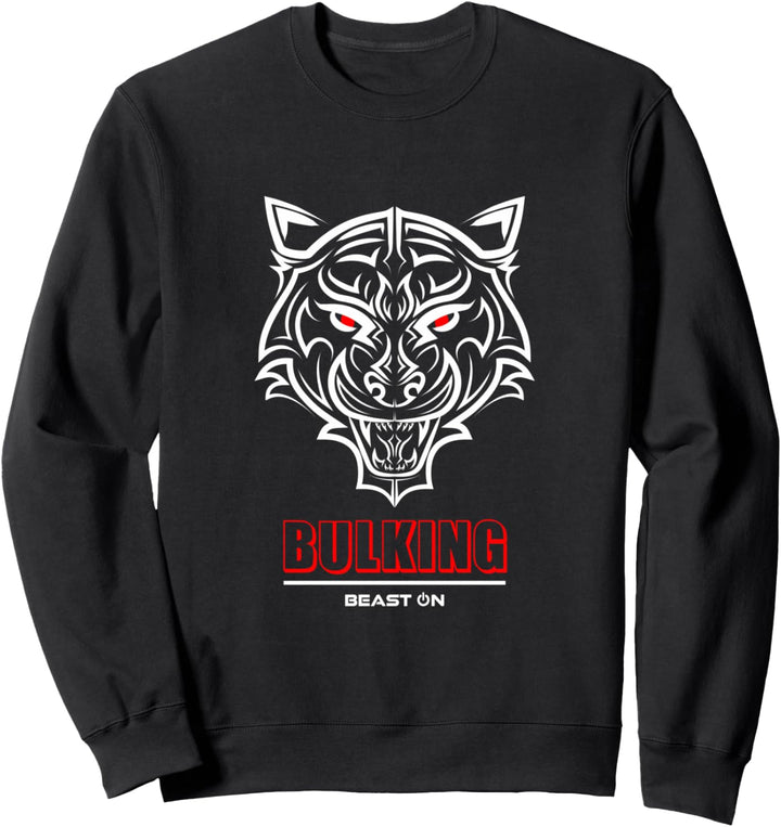 Tiger Kopf Bulking Rot Gym Workout Fitness Training Gains Sweatshirt