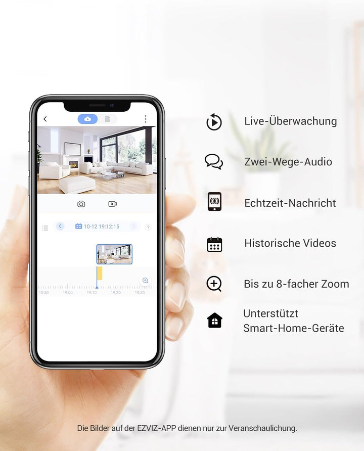 EZVIZ Akku Überwachungskamera, 1080p kabellose WLAN IP Kamera mit PIR Bewegungserkennung und IR Nach