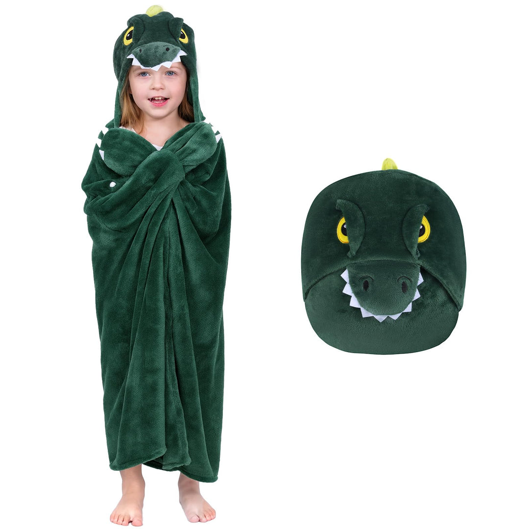 Flauschig Kuscheldecke Mit Ärmeln, Dinosaurier Tragbare Decke Sofa Decke Geschenk für Frauen Grün Di