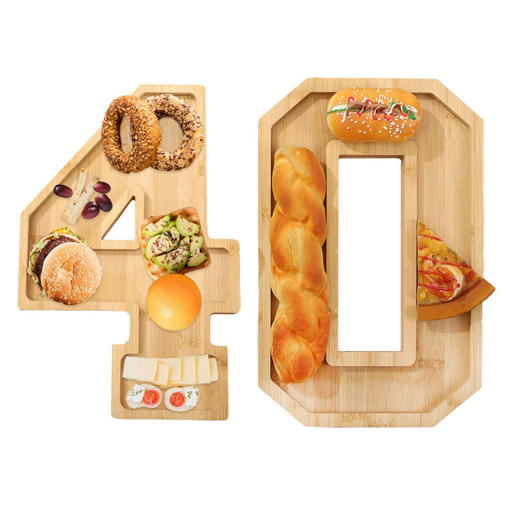 Hapivida Charcuterie Serviertablett Holz mit Zahlen 30x20 cm Befüllbare Charcuterie Brettbox Feinkos