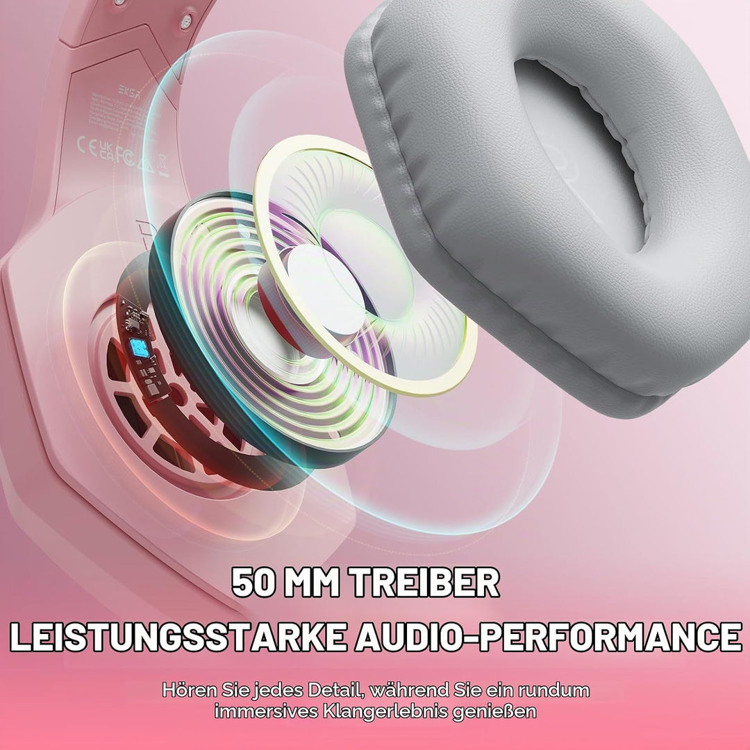 EKSA E1000V2 Gaming Headset, Type-C &amp; USB-A Schnittstelle Headset Mit Mikrofon, 7.1 Surround Sound &amp;