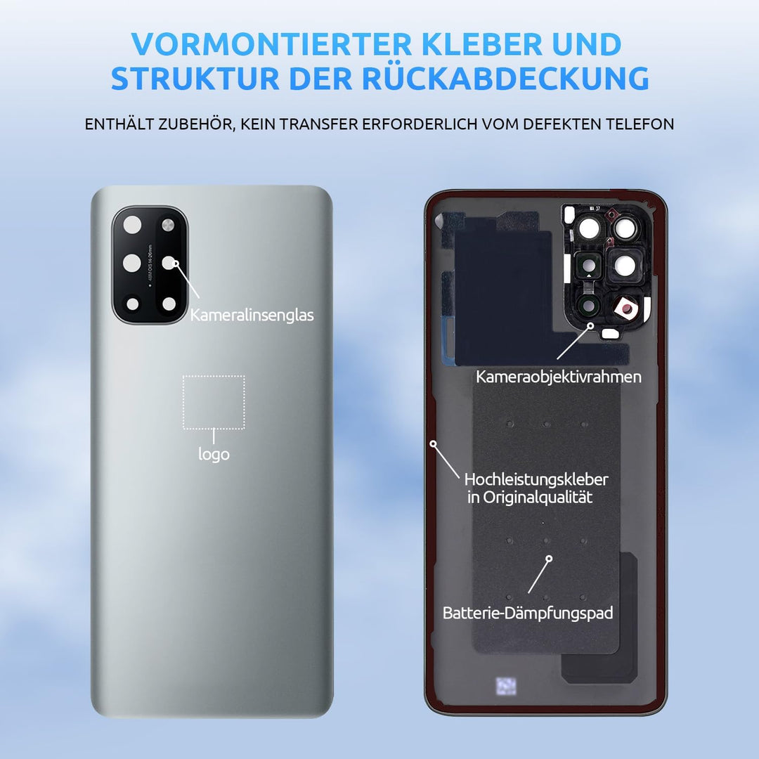 Eonpam Akkudeckel für OnePlus 8T Rückseite Glas Original Backcover Back Glas Ersatz Reparatur Set mi