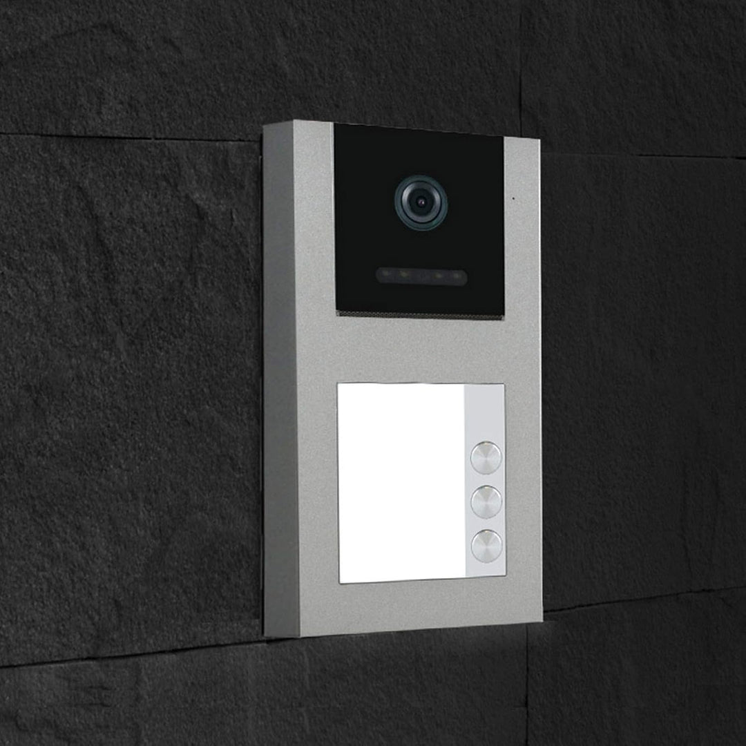 Balter EVO Grau Video Türklingel mit Kamera und RFID Chip für 3 FAM Haustür, 2 Draht Kabel Doorbell