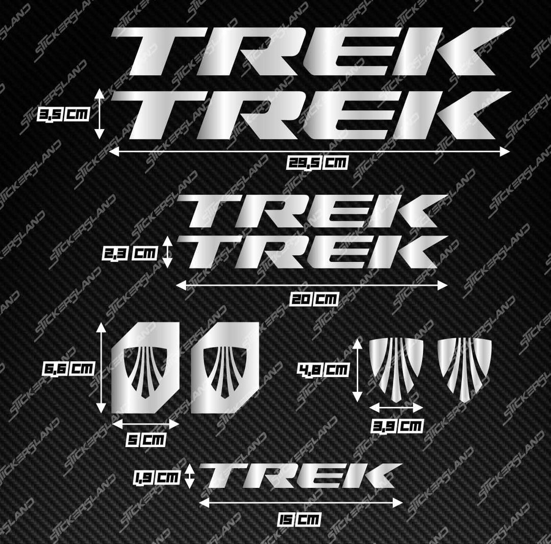 Stickersland® Aufkleber-Set kompatibel mit Rahmen Trek MTB Mountainbike und Helm | Aufkleber-Aufkleb