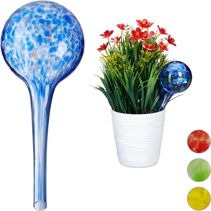 Relaxdays 10 x Bewässerungskugel im Set, dosierte Bewässerung Pflanzen u. Blumen, Giesshilfe Büro, U