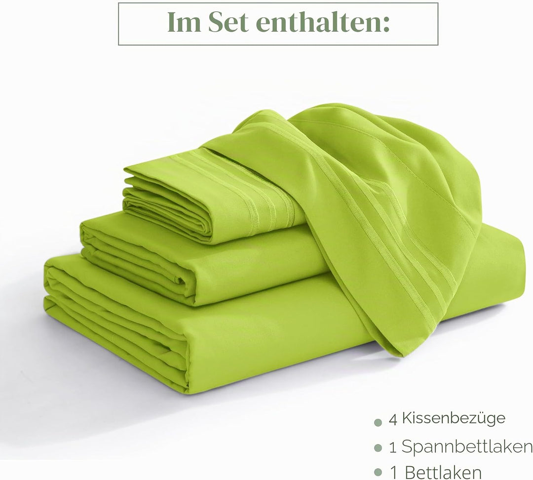 Elegant Comfort Luxuriöses Bettwäsche-Set, Fadenzahl 1500, ägyptische Qualität, dreireihig, Bestickt