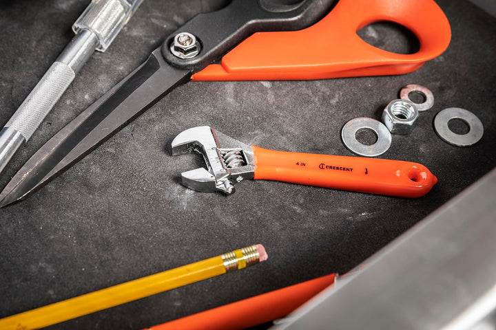 Crescent AC24CVS 10,2 cm (4 Zoll) verchromter verstellbarer Schraubenschlüssel, mit Sechskant-Backen