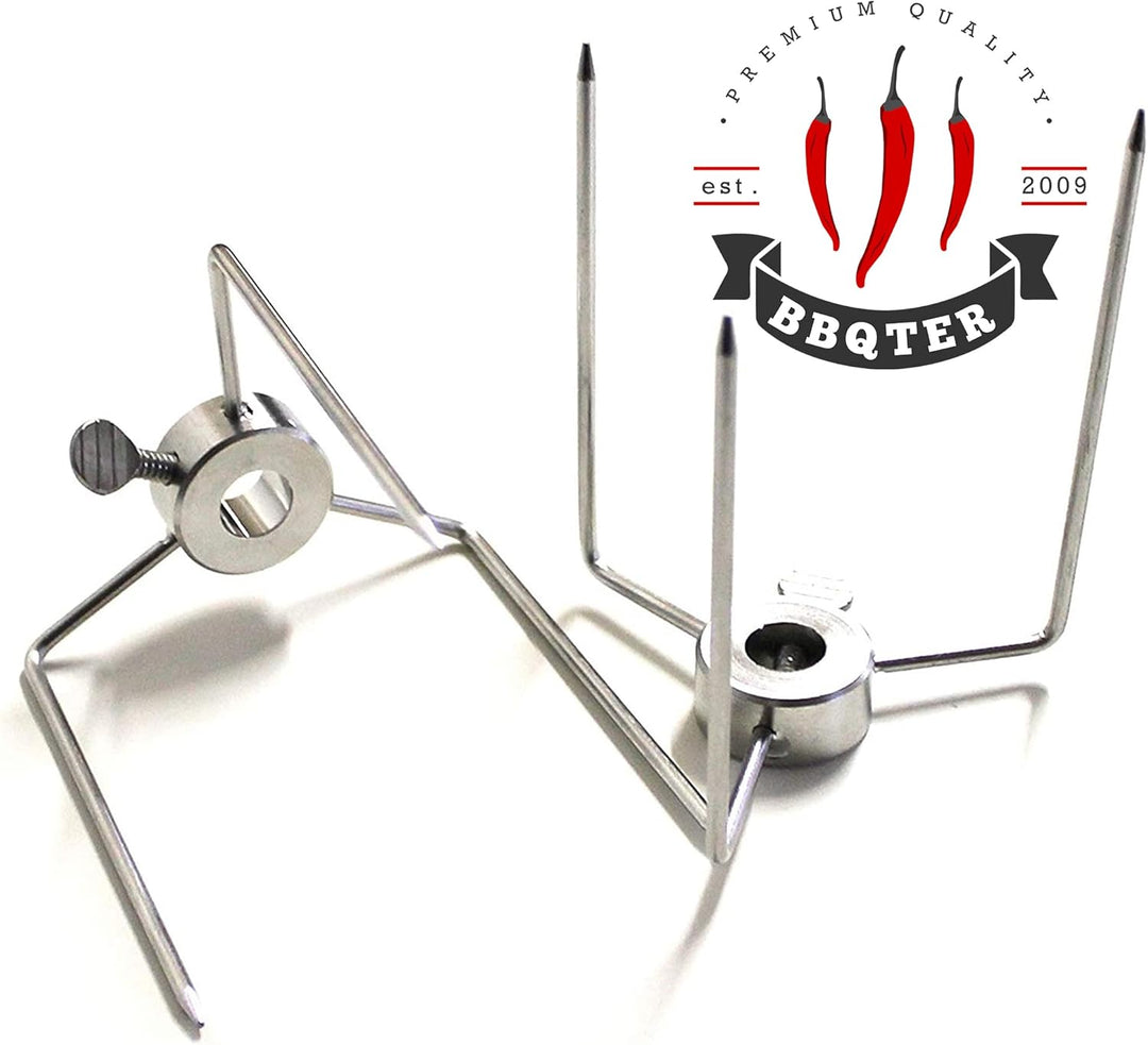 Fleischklammer Grillklammer für den Grillspiess zum befestigen mit Feststellschraube aus Edelstahl -