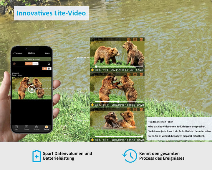 GardePro X20 4G LTE Wildkamera mit SIM-Karte und App, 48MP 1296P H.265 Video, No Glow Nachtsicht Bew
