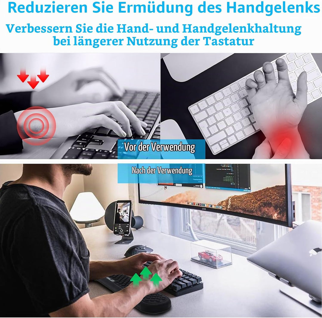 ELZO Handgelenkauflage für Tastatur, Ergonomisches Wrist Rest Memory Foam Handgelenkstützen, für Bür