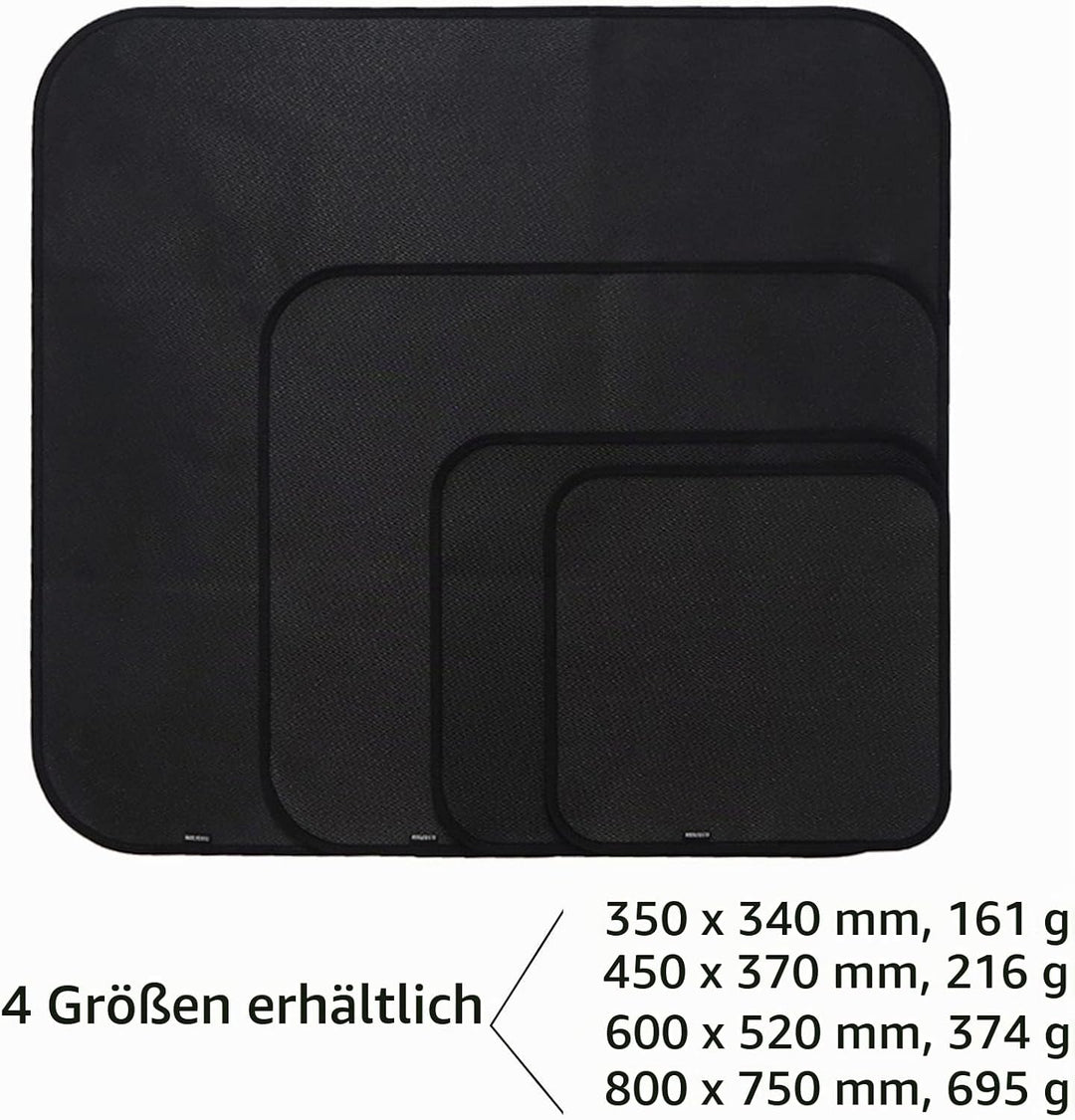 Feuerfeste Matte 60x52cm - Hitzebeständig bis 550°C - Für Kamin, BBQ, Grill &amp; Feuerstelle, Feuerscha