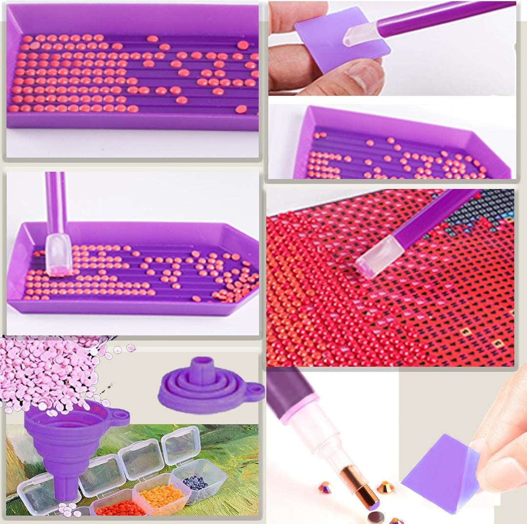 161 Stück All-Inclusive Diamant Malerei Werkzeug Set Diamond Art Zubehör Kit mit A4 Diamant Painting