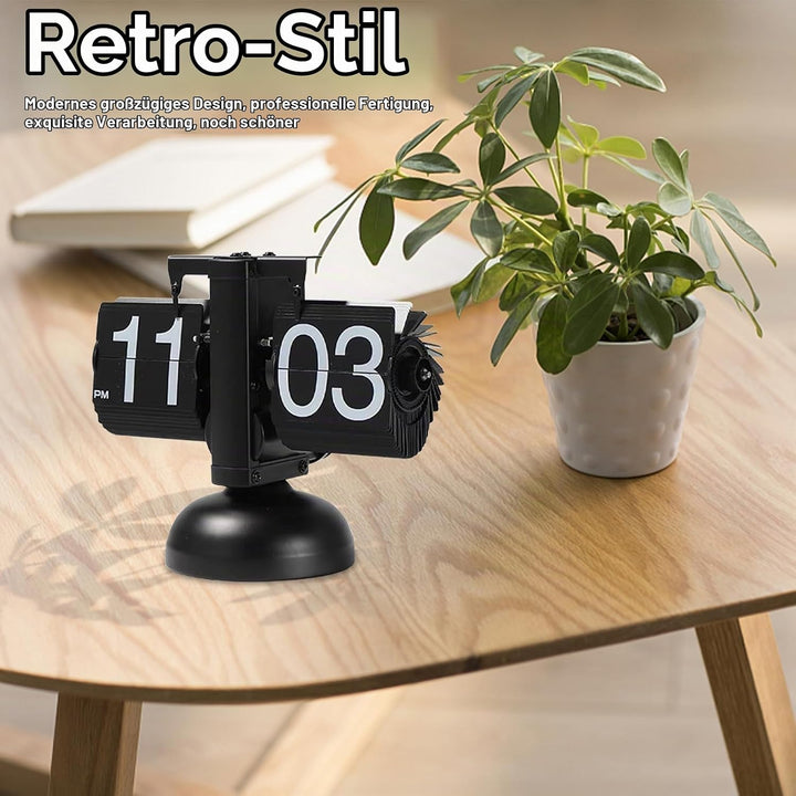 Cyrank Flip Clock, Retro Digital Flip Down Clock Retro Vintage Design Auto Flip Clock Schreibtisch U