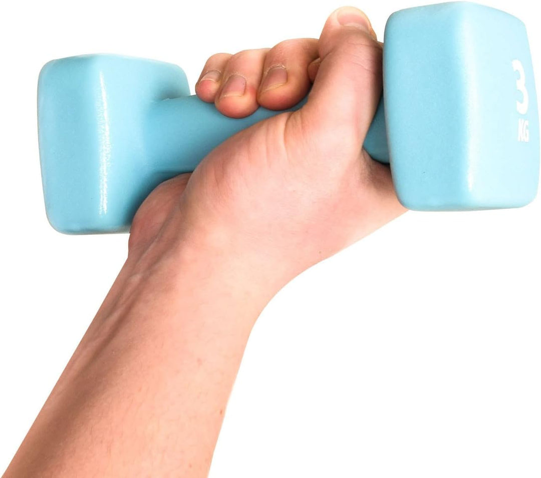 Pure2Improve 6 Neoprenhanteln 3.0 kg hellblau Krafttraining Ausdauer